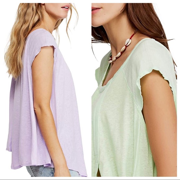 SOLD 🎉 Free People Keep it Casual Linen Tee - Picture 3 of 8